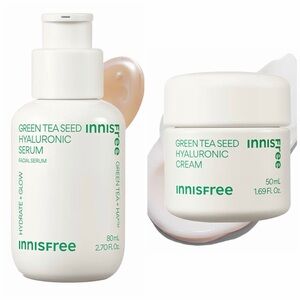 BUNDLE Innisfree Green Tea Seed Serum + Hyaluronic Acid Cream NIB